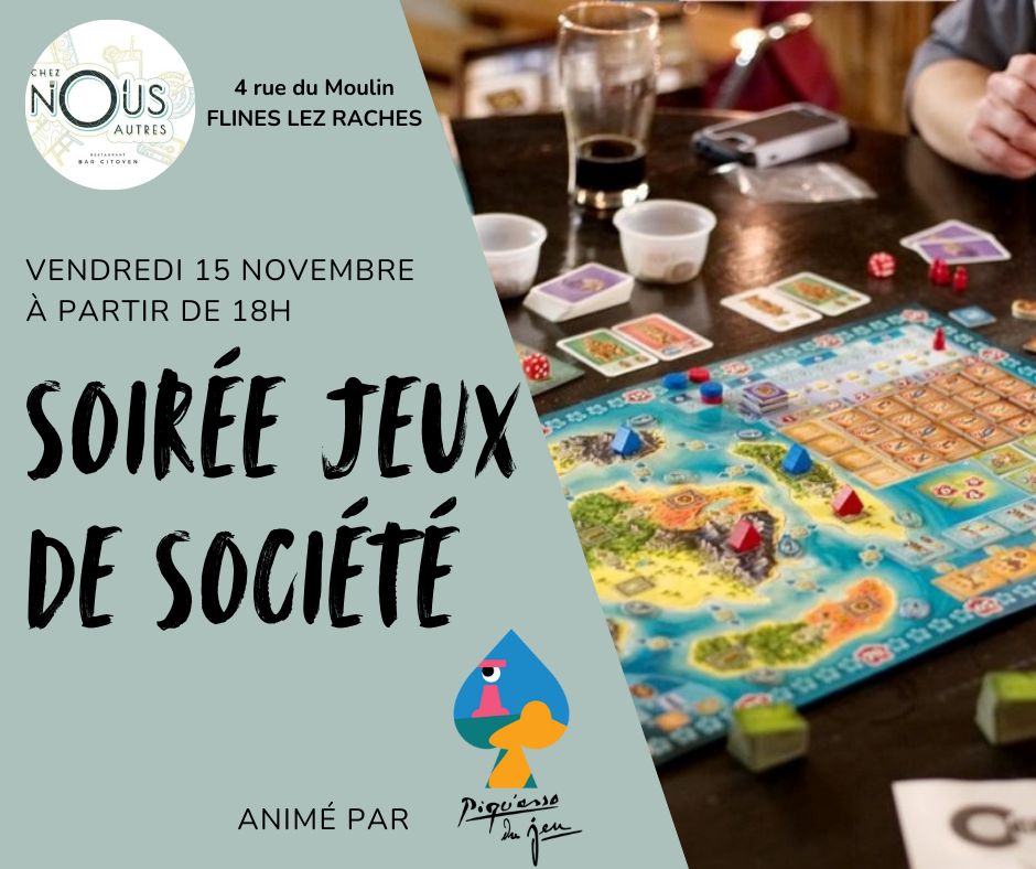 affiche de la soirée jeu "chez nous autres"