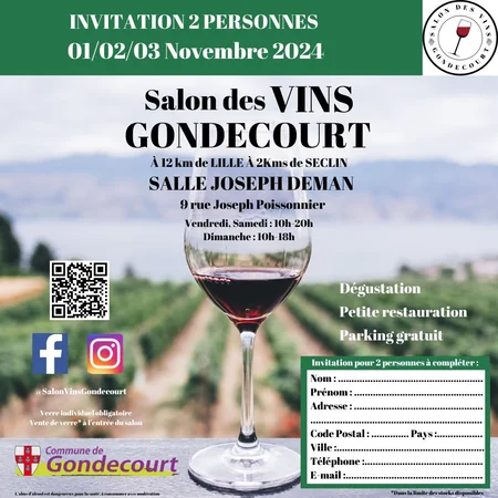 affiche du salon des vins à Gondecourt