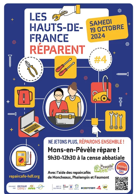 affiche du repair café à mons en pévèle