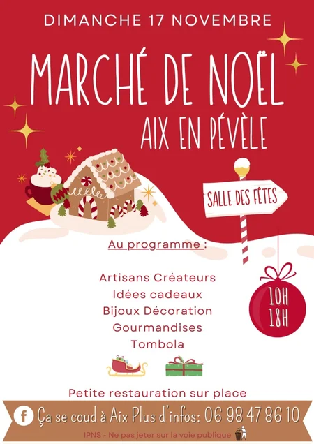 affiche du marché de noël d'aix-en-pévèle