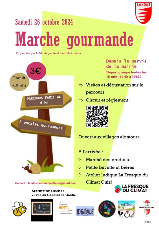 affiche de la marche gourmande de landas