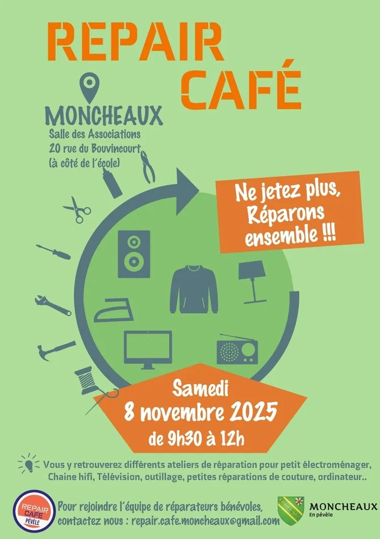 Repair Café Moncheaux 8 novembre 2025